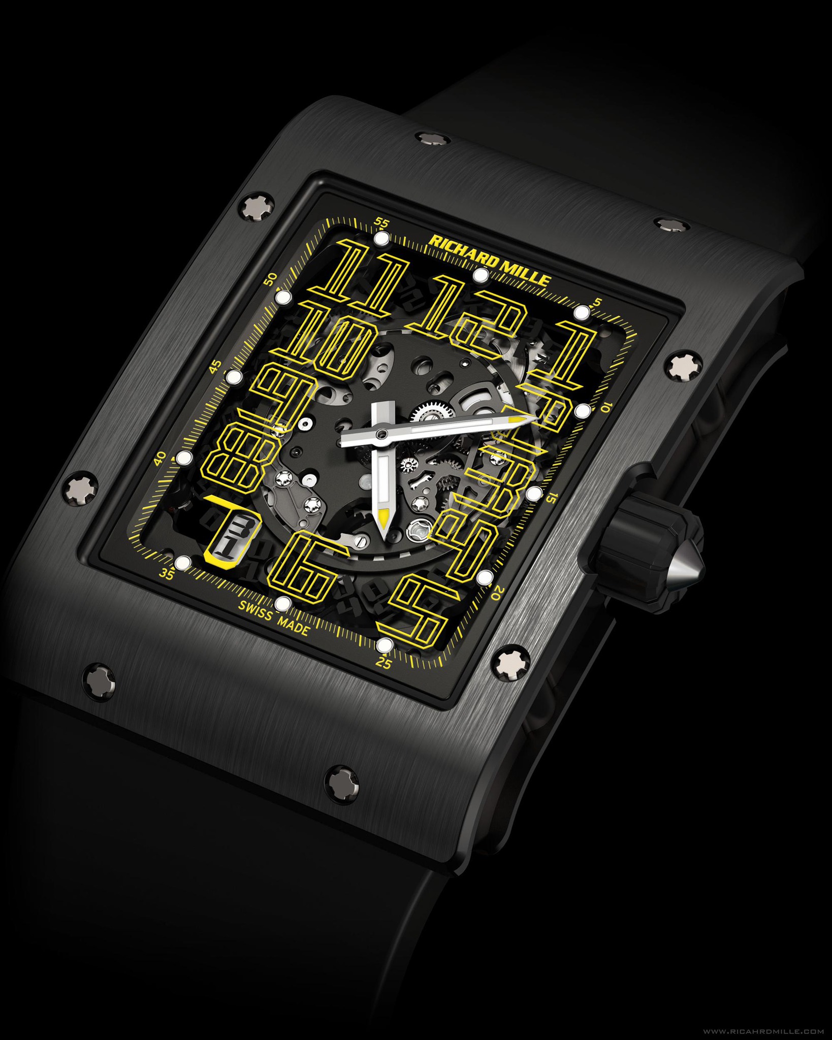 Replica Richard Mille RM 016 Automatic America Yellow Black Titanium Watch